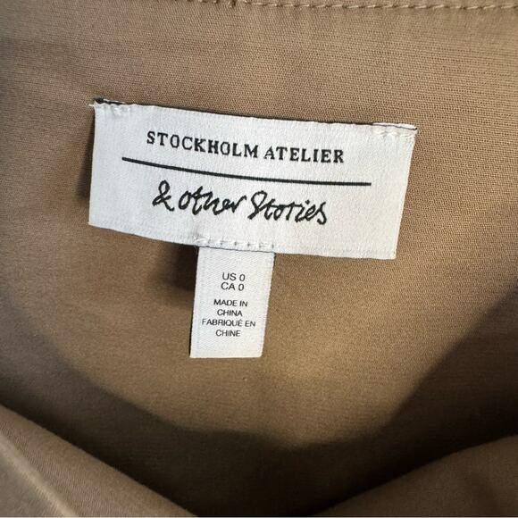 & Other Stories Brown Strappy Crop Top - Picture 2 of 7